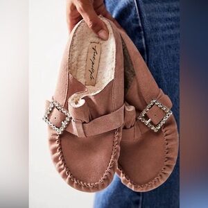 Free People shearling after riding moccasin mules by Free People
